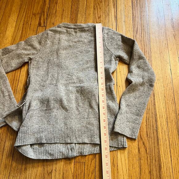 Anthropologie Moth Sweater Womens XS Tiered Peplum Ruffle Button Wool Blend - Picture 5 of 7